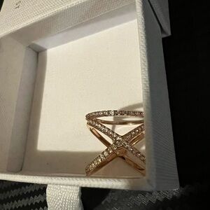 Michael Kors criss cross ring size 7, CZ rose gold semi eternity Ring size 7